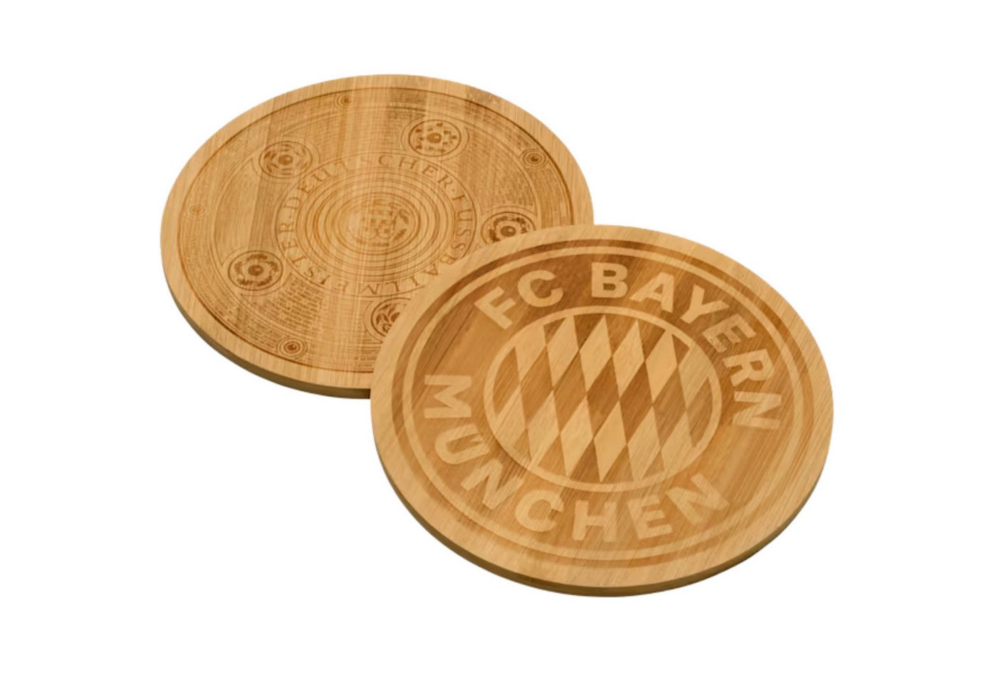 FC Bayern München Schneidebrett FC Bayern Brotzeitbrettchen Rekordmeister 2er-Set, Holz von FC Bayern München