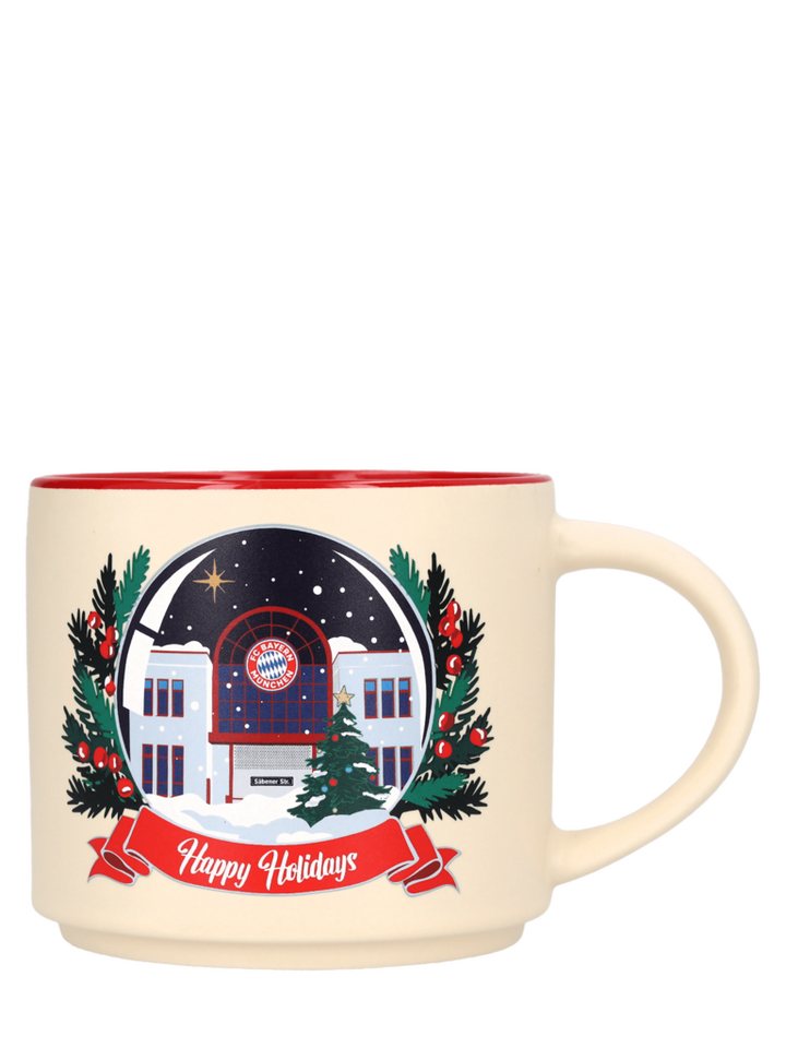 FC Bayern München Tasse FC Bayern München I Haferl I Tasse I Winter 0,4 l I Weiß, Keramik von FC Bayern München