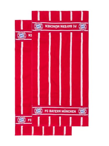 FC Bayern München Handtuch I Gäste-Handtücher I 2er Set I Rot-Weiß I 100x50 cm von FC Bayern München