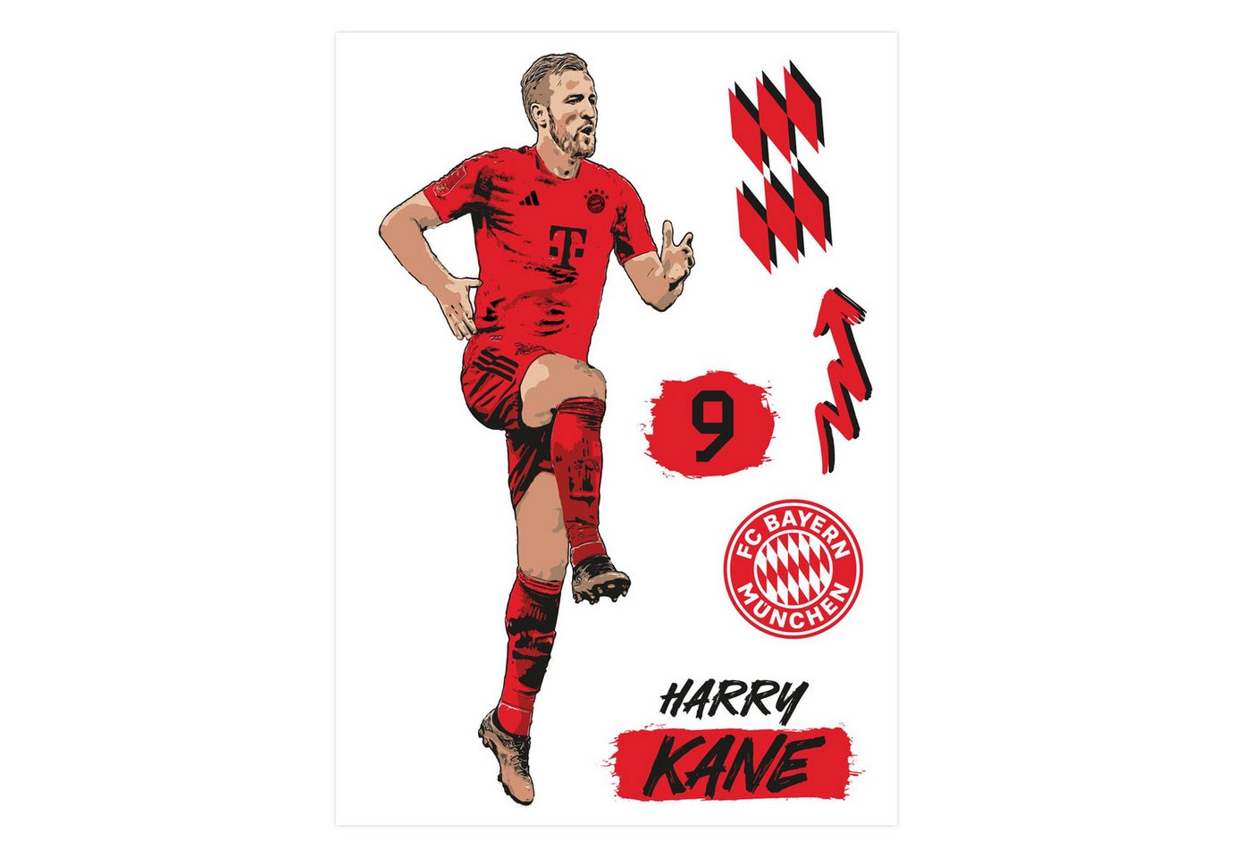 FC Bayern München Wandsticker FC Bayern München Fußball Bilder selbstklebend Logo Trikot 2025, Jamal Musiala, Kimmich, Müller, Palhinha, Neuer FC Bayern München Wandsticker FC Bayern München Fußball Bilder selbstklebend Logo Trikot 2025, Jamal Musiala, Kimmich, Müller, Palhinha, Neuer von FC Bayern München