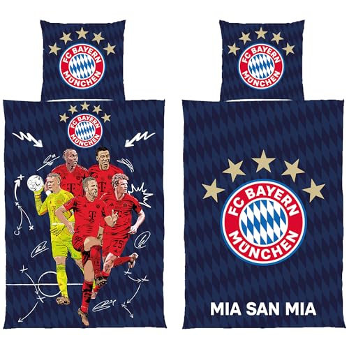 FC Bayern München Wende-Bettwäsche Player 135 x 200 + 80 x 80 cm 100% Baumwolle Linon Fußball FCB Deutscher Rekord-Meister Mia san Mia Fußball Allianz Arena deutsche Größe mit Reißverschluss FC Bayern München Wende-Bettwäsche Player 135 x 200 + 80 x 80 cm 100% Baumwolle Linon Fußball FCB Deutscher Rekord-Meister Mia san Mia Fußball Allianz Arena deutsche Größe mit Reißverschluss von FC Bayern München