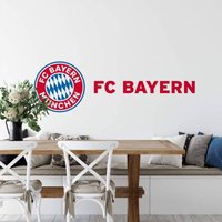 FCB München Logo + Schriftzug 60x19cm Wandtattoo Fußball Wandbild FC Bayern München - Rot von FC Bayern München
