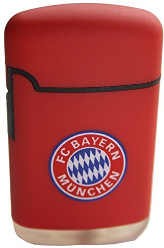 Feuerzeug FC Bayern München | Easy Torch Rubber mit Logo rot von FC Bayern München