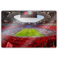 Glasbild Fußball Verein Fc Bayern München Allianz Arena Rot Weiß 100x70cm Glas Wandposter Büro - bunt von FC Bayern München