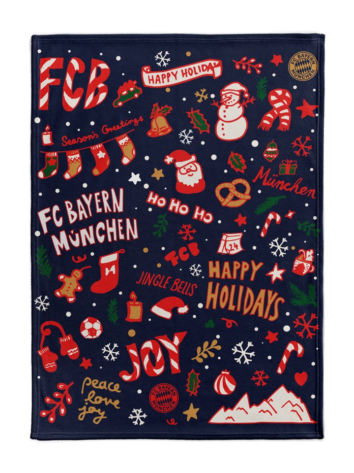 Wohndecke FC Bayern München I Kuscheldecke I Sofadecke Winter 150x200 cm I Navy, FC Bayern München von FC Bayern München