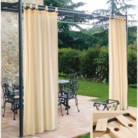 Fc Distribuzione - Hy -Repellent Pavillon Vorhang mit Passanten -von Polyester Brestere 160x270 cm Beige von FC DISTRIBUZIONE