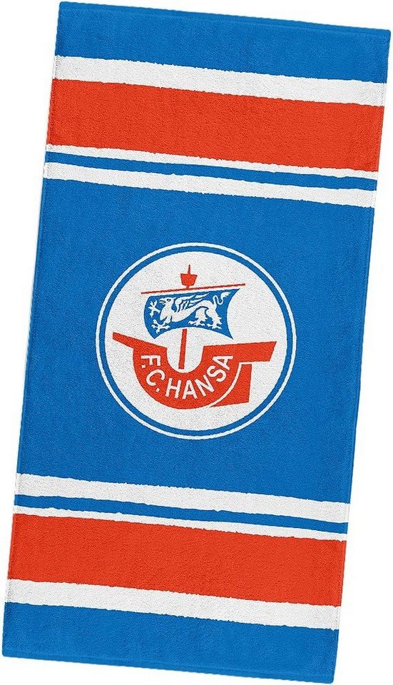 FC Hansa Rostock Handtücher Velourstuch Blau-Weiß-Rot von FC Hansa Rostock