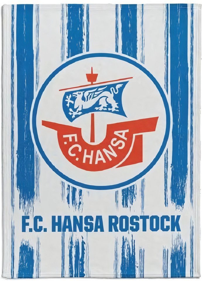Wohndecke Flanell-Fleecedecke Streifen, FC Hansa Rostock von FC Hansa Rostock