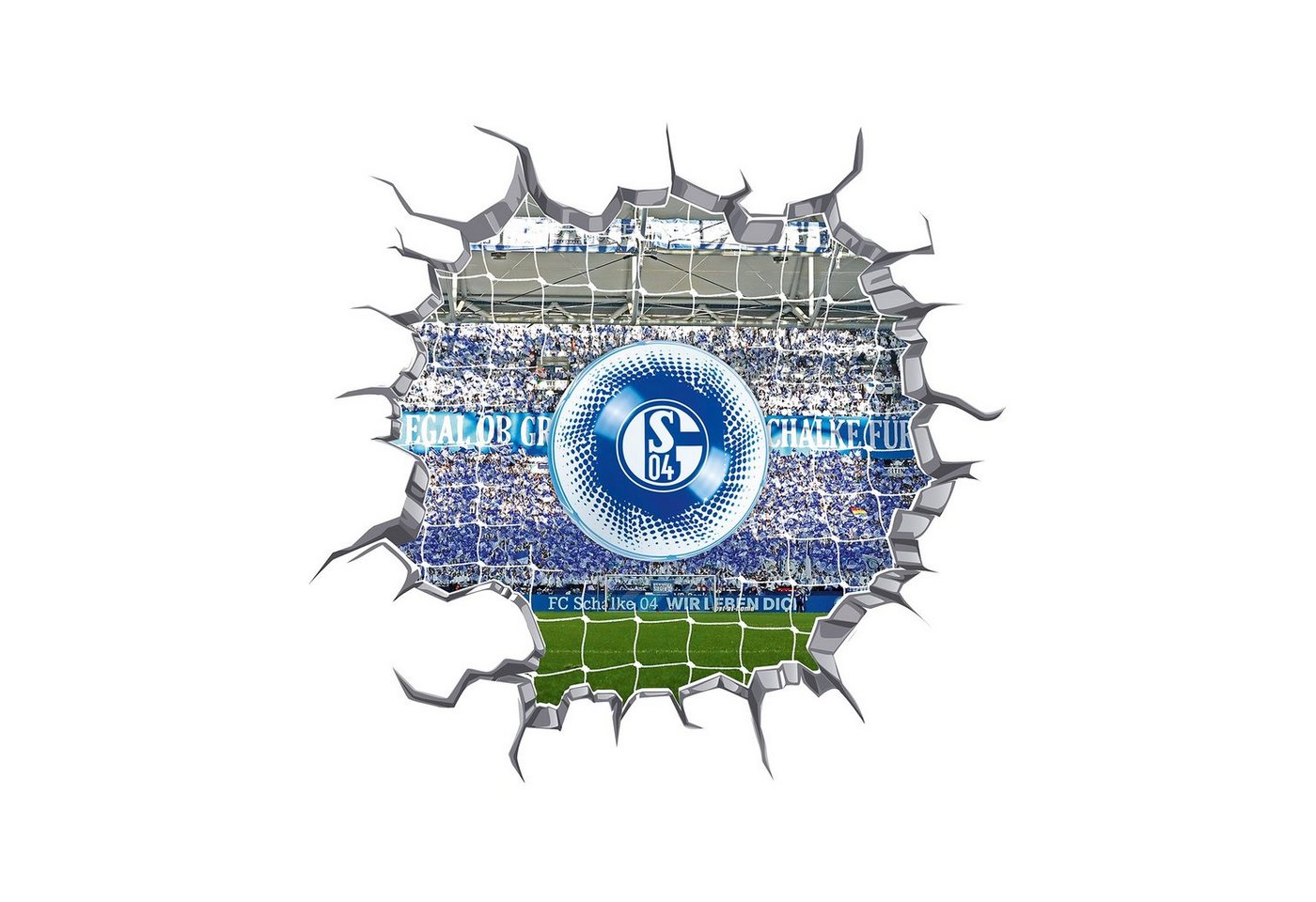FC Schalke 04 3D-Wandtattoo FC Schalke 04 LED-Lampe in Ballform mit 3D-Wandtattoo von FC Schalke 04