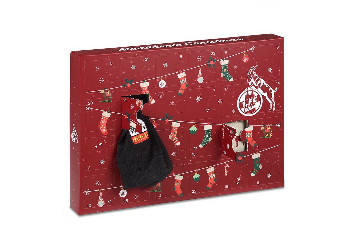 1. FC Köln Adventskalender Socken 2025 80% Baumwolle, 18% Polyamid, 2% Elasthan 1. FC Köln Adventskalender Socken 2025 80% Baumwolle, 18% Polyamid, 2% Elasthan von 1. FC Köln