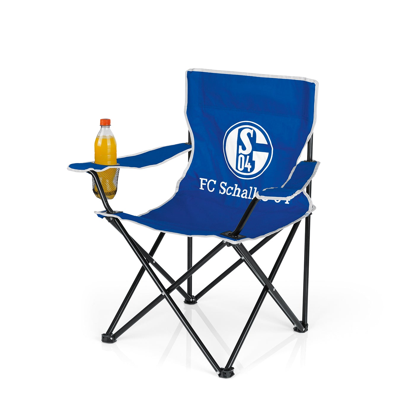 Campingstuhl faltbar mit Logo - 80x50 cm - weiß/blau von FC Schalke 04