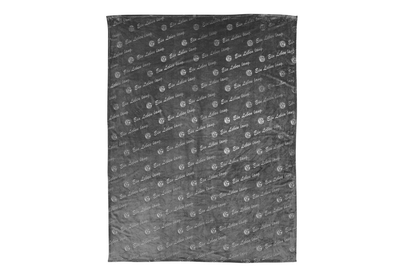 Wohndecke FC Schalke 04 Fleecedecke Allover Anthrazit 150x200cm 100% Polyester, FC Schalke 04 von FC Schalke 04