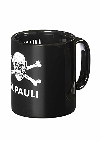 FC St. Pauli Tasse - Totenkopf - schwarz Kaffeetasse Kaffeebecher Becher - Plus Aufkleber Wir lieben Fußball von FC St. Pauli