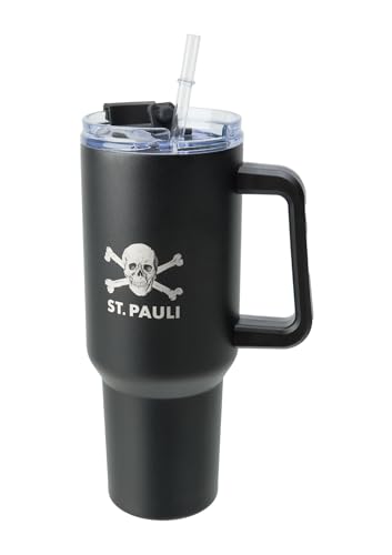 FC St. Pauli - Totenkopf - Thermobecher mit Strohhalm von FC St. Pauli