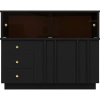 Anrichte Küchenschrank 120x33x95 cm Sideboard modern Design großer Stauraum, Einfache Reinigung, Geräumiger Stauraum, Stabil, Schwarz   Aosom.de von FC