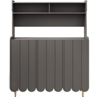 Küchenschrank, Modernes Sideboard mit offenem Ablageregal, goldenen Beinen, Einfache Reinigung, Kompakte Größe, bis 60 kg, 120 × 40 × 150,8 cm, Grau von FC