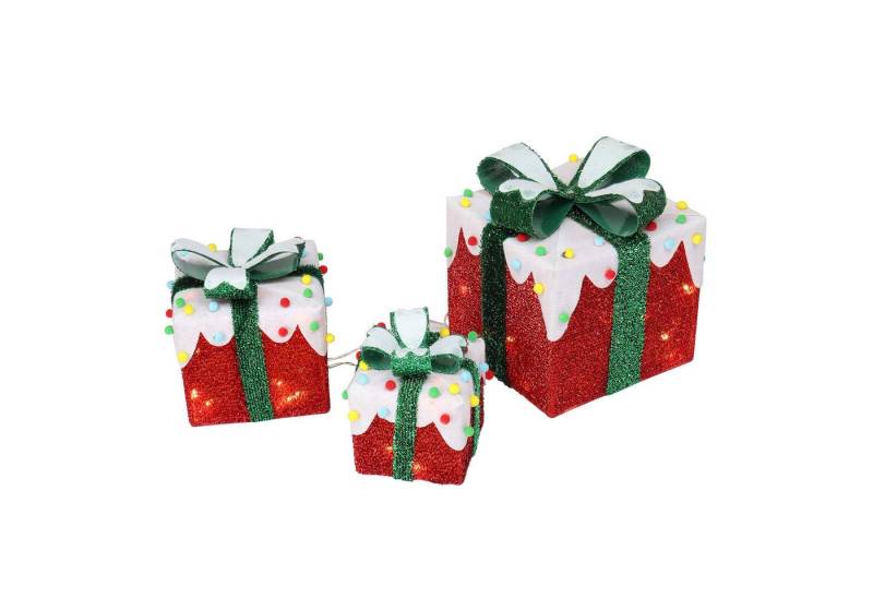 FCH LED Dekoobjekt Geschenkboxen, mit Timer 3er Set, Weihnachts Deko Boxen,60LED von FCH
