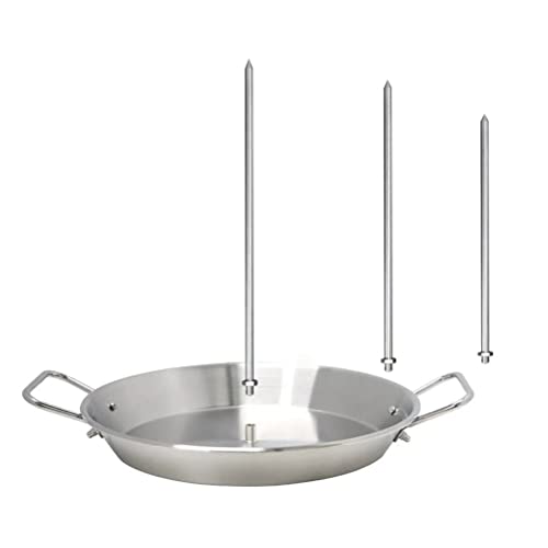 FCHMY Vertikale Spieß,Edelstahl Grillständer Fleischregal,Brasilianische Vertikale Spießständer Mit Platte Und 3 Spießen Abnehmbaren, Für Kebabs, Wurst Und Steak von FCHMY