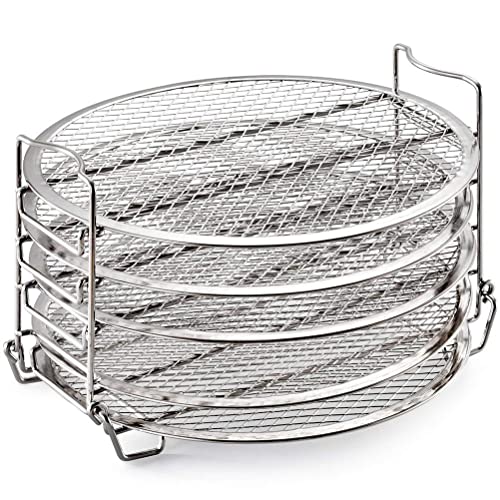 Lseqow Dehydrator Rack Dehydrator Stand,304 Stainless Steel Dehydrating Rack,Grill Stand Air Fryer Kompatibel mit Ninja Foodi Schnellkochtopf und Luftfritteuse,Einfache Einrichtung von FCHMY