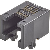 Modular jacks RJ10-Einbaubuchse 90511-001LF Buchse, Einbau vertikal Pole: 4P4C Schwarz 1 St. - FCI von FCI