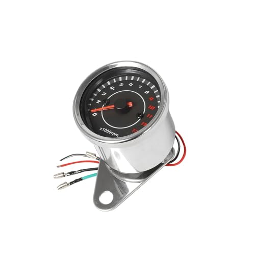 Motorrad Tachometer Nachtlicht Hintergrundbeleuchtung Kilometerzähler Geschwindigkeitsmesser Messgerät 12V Wasserdichter Motorrad Drehzahlmesser von FCLDZZ