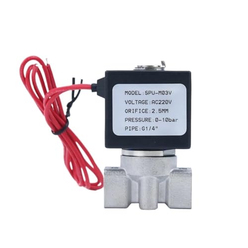 1/4" Normally Close Stainless Steel Body SS304 2-Way Electric Solenoid Valve NC Pneumatic for Water Oil Air GA 12V 24V 220V 110V(TYPE2 with FC8mm,DC24V) von FCLJLJGHT