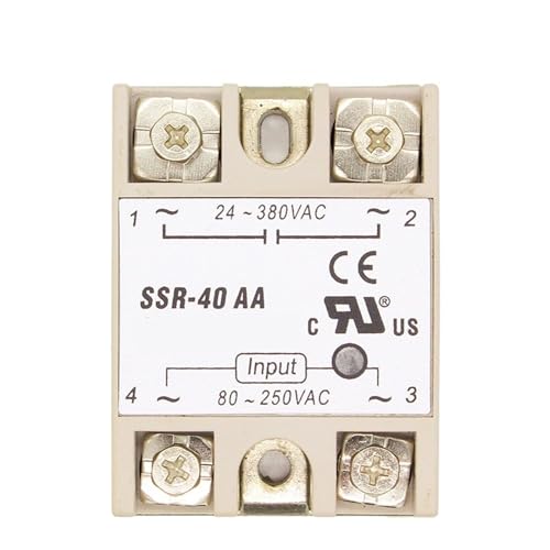 1 stücke SSR-40 AA AC-AC Metall Basis Solid State Relais Moudle SSR-40AA 40A Ausgang AC 24-380V Großhandel Heißer Verkauf Promot von FCLJLJGHT