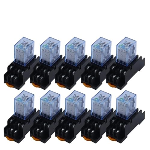 10Set MY3NJ HH53P 3NO3NC Relais Mit Sockel Basis Spule Allgemeine DPDT Micro Mini Elektromagnetische Relais Schalter LED AC110/220V DC6/24V(AC,6V) von FCLJLJGHT