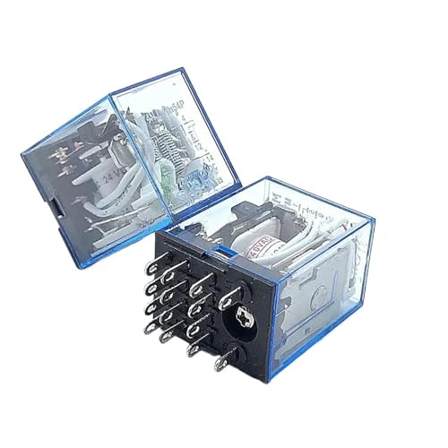 1Pc MY4NJ Elektronische Micro Mini Elektromagnetische Relais 5A 14PIN Spule 4DPDT DC12V 24V AC110V 220V Grüne LED anzeige Relais Schalter(DC 12V) von FCLJLJGHT