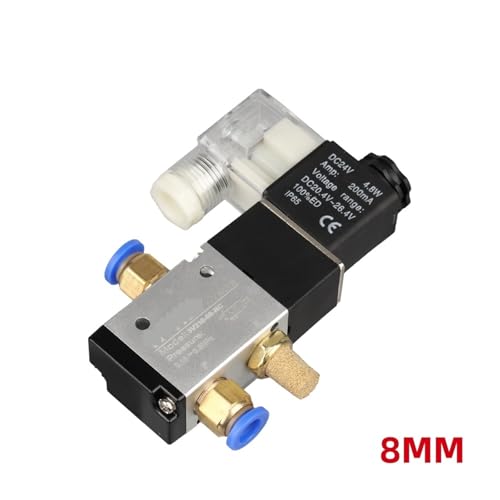 3V210-08 DC12V DC24V AC110V AC220V Pneumatic Fittings 3 Way 2 Position Air Directional Control Solenoid Valve(8MM,AC110V) von FCLJLJGHT
