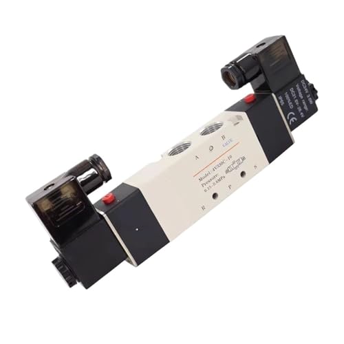 4V Series Pneumatic Valve 5/2 5/3 Air Electromagnetic AC220V DC24V DC12V Solenoid Valves Controller4V330P 4V330E 4V330C -10(4V330C-10,DC12v) von FCLJLJGHT