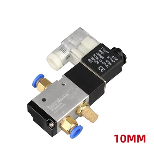 FCLJLJGHT 3V210-08 DC12V DC24V AC110V AC220V Pneumatic Fittings 3 Way 2 Position Air Directional Control Solenoid Valve(10MM,DC24V) von FCLJLJGHT