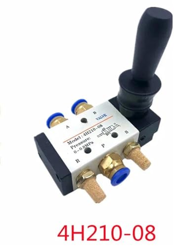FCLJLJGHT 4R210-08 4H210-08 5/2 Way Hand Lever Operated Control Pneumatic Manual Valve w Muffler and Quick Fitting Select(4H210-08,PC 8mm Fittings) von FCLJLJGHT