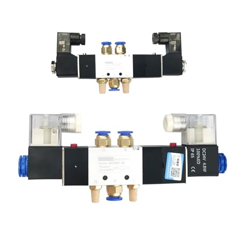 FCLJLJGHT 4V130C-06 4V230C-08 4V330C-10 4V430C-15 Air Electromagnetic Valves 3 Position 5 Way Pneumatic Solenoid Valve(4V230C-08 8mm,AC110V) von FCLJLJGHT