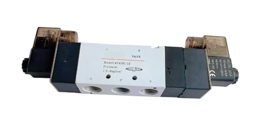 FCLJLJGHT 4V430C-15 5Ports 3Position Dual Solenoid Pneumatic Air Valve 1/2" BSPT DC12V,DC24V or AC110V AC220V(AC220V) von FCLJLJGHT