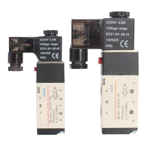 FCLJLJGHT 4v210-08 Better Type Pneumatic Electric Solenoid Valve Directional Control Air Magnetic Valve 12V 24V 220V 4v210(3V110-06NC DC24V H) von FCLJLJGHT