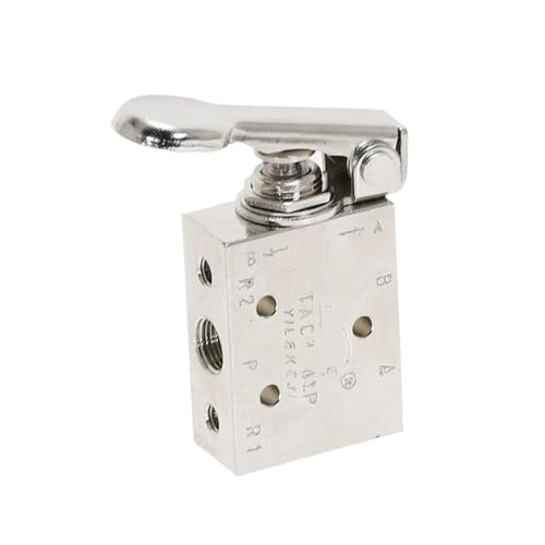 FCLJLJGHT Valve TAC2-41P Exhaust Valve 2 Position 5 Way 1/8" Spring Return Lever Pneumatic Valve Switch w Fittings(8MM) von FCLJLJGHT