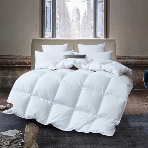 Deluxe Komfort Daunendecke Bettdecke 80% Gänsedaunen / 20% Feder Füllgewicht 1400 Gramm Warm und Leicht 200x200cm von FCML