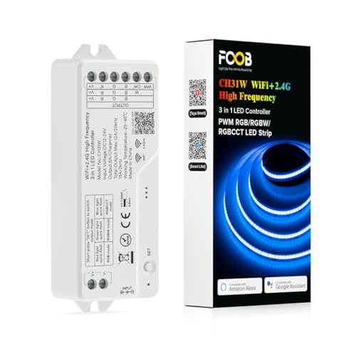 FCOB CH31W WiFi+2.4G RGB RGBW RGBCCT 3in1 Hochfrequenz LED Steuerung für 5050SMD COB RGB RGBW RGBCCT LED Streifen Unterstützt RF Fernbedienung Alexa Google Assistant Tuya APP Kontrol DC12-24V FCOB CH31W WiFi+2.4G RGB RGBW RGBCCT 3in1 Hochfrequenz LED Steuerung für 5050SMD COB RGB RGBW RGBCCT LED Streifen Unterstützt RF Fernbedienung Alexa Google Assistant Tuya APP Kontrol DC12-24V von FCOB