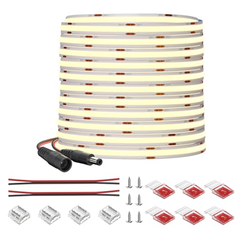 FCOB COB LED Streifen Flexible Hohe Dichte Naturweiß 4000K 480LEDs/M 9W/M 10M DC24V 8mm Breite Weiß PCB Dimmable LED Licht IP30 für Innenraum Dekoration(Nicht inhalt Netzteil＆Steuerung) von FCOB