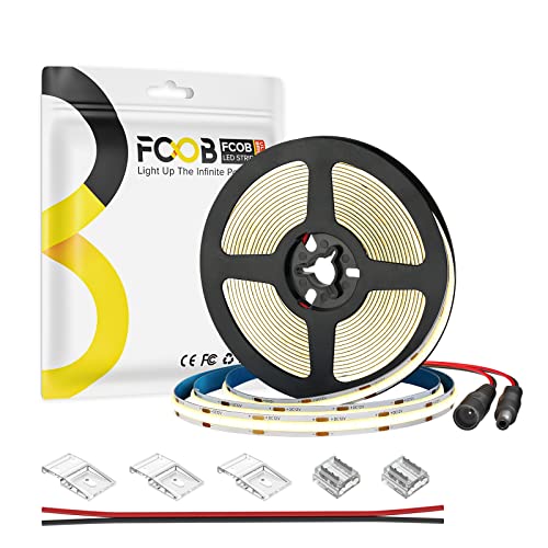 FCOB COB LED Streifen Flexibel Hohe Dichte Warmweiß 3000K 480LEDs/m 9W/m 16.4FT/5M DC24V 8mm Breite CRI90+ Dimmbar LED Strip Uniform Helligkeit für DIY Dekoration(Nicht inhalt Netzteil＆Steuerung) von FCOB