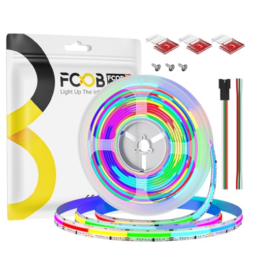 FCOB COB WS2811 IC RGB Adressierbarer LED Streifen DC24V 5M 864LEDs/M 26W/M Weiß PCB Flexibles Lauflicht Farbe hohe Dichte LED Seil IP30 für Innendekoration (ohne Controller und Stromversorgung) von FCOB