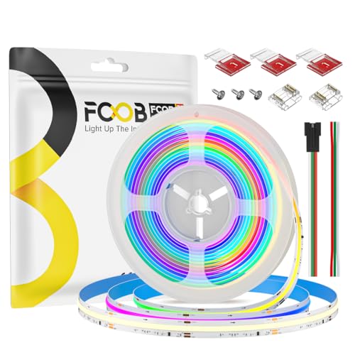 FCOB COB WS2814 IC RGBNW(4000K) LED Streifen Addressierbar 5M 896LEDs/m 23W/m DC24V 12mm Breite IP30 Nicht wasserdicht Flexibel Hohe Dicht Dimmbar für DIY Dekoration(Nicht inhalt Netzteil Steuerung) von FCOB