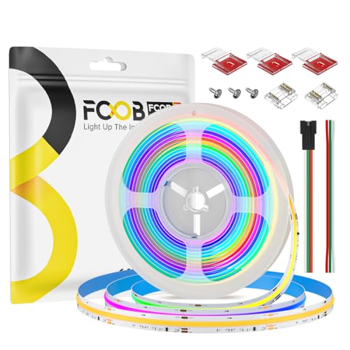 FCOB COB WS2814 IC RGBWW(3000K) LED Streifen Flexibel 5M 896LEDs/m 23W/m DC24V 12mm Breite IP30 Nicht wasserdicht Mehrfarbig Hohe Dicht Dimmbar für DIY Dekoration(Nicht inhalt Netzteil＆Steuerung) von FCOB