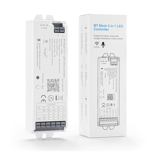 FCOB LM053 Bluetooth Mesh LED Controller für Monochrome CCT RGB RGBW RGBCCT LED Streifen Kompatibel mit RC01RFB RC02RFB RC03RFB Tuya Gateway mit Alexa Google Assistant(Nicht inhalt Gateway) von FCOB