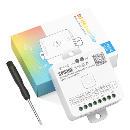 FCOB SP530E 2.4GHz WiFi LED Controller Kompatible mit Alexa Google Assistant für WS2811 WS2812B WS2814 WS2815 SK6812 usw. PWM/SPI TTL Chip Monochrom CCT RGB RGBW RGBCCT LED Streifen DC5V DC12V DC24V FCOB SP530E 2.4GHz WiFi LED Controller Kompatible mit Alexa Google Assistant für WS2811 WS2812B WS2814 WS2815 SK6812 usw. PWM/SPI TTL Chip Monochrom CCT RGB RGBW RGBCCT LED Streifen DC5V DC12V DC24V von FCOB