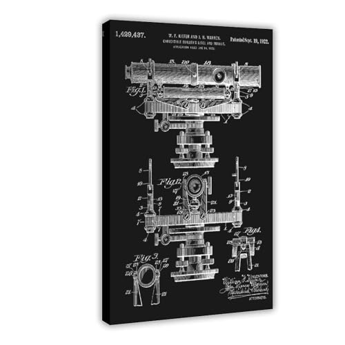 Builders_level_and_transit_patent_black Leinwand-Kunstdruck, Poster für Zuhause, Schule, Büro, Dekorrahmen, 61 x 91,4 cm Builders_level_and_transit_patent_black Leinwand-Kunstdruck, Poster für Zuhause, Schule, Büro, Dekorrahmen, 61 x 91,4 cm von FCOJE