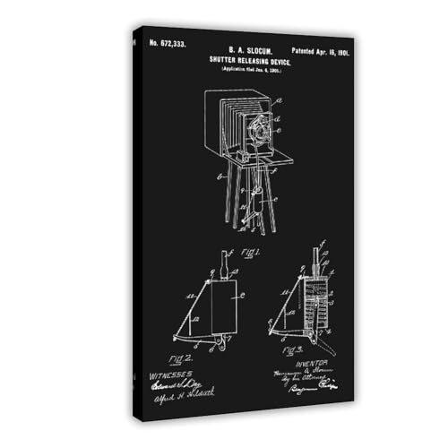 Camera_shutter_release_patent_print_black Leinwand-Kunstposter und Wandkunst, Bilddruck, moderner Familienschlafzimmer-Dekorrahmen, 61 x 91,4 cm Camera_shutter_release_patent_print_black Leinwand-Kunstposter und Wandkunst, Bilddruck, moderner Familienschlafzimmer-Dekorrahmen, 61 x 91,4 cm von FCOJE
