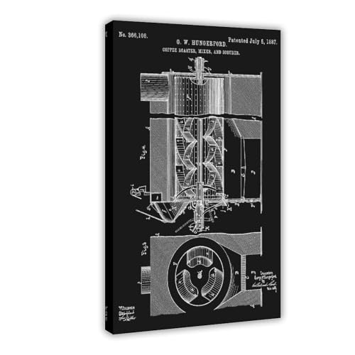 Coffee_roaster_and_mixer_patent_black Leinwand-Kunstdruck, Poster für Zuhause, Schule, Büro, Dekorrahmen, 50,8 x 76,2 cm Coffee_roaster_and_mixer_patent_black Leinwand-Kunstdruck, Poster für Zuhause, Schule, Büro, Dekorrahmen, 50,8 x 76,2 cm von FCOJE