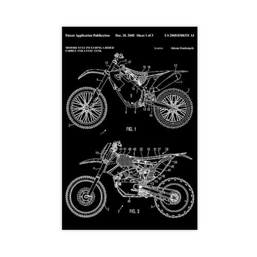 Dirtbike_Motorcycle_Patent_Poster_Design_Black Art Wall Decoration Poster Family Bar Restaurant Garage Cafe Art Sign Gift Unframe 50,8 x 76,2 cm Dirtbike_Motorcycle_Patent_Poster_Design_Black Art Wall Decoration Poster Family Bar Restaurant Garage Cafe Art Sign Gift Unframe 50,8 x 76,2 cm von FCOJE